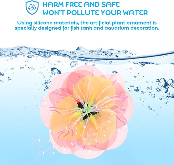 BESPORTBLE Colorful Artificial Water Lily Lotus for Fish Tank Decorations Realistic Simulation Aquatic Plant for Aquascaping and Fish Tank Landscaping Decor