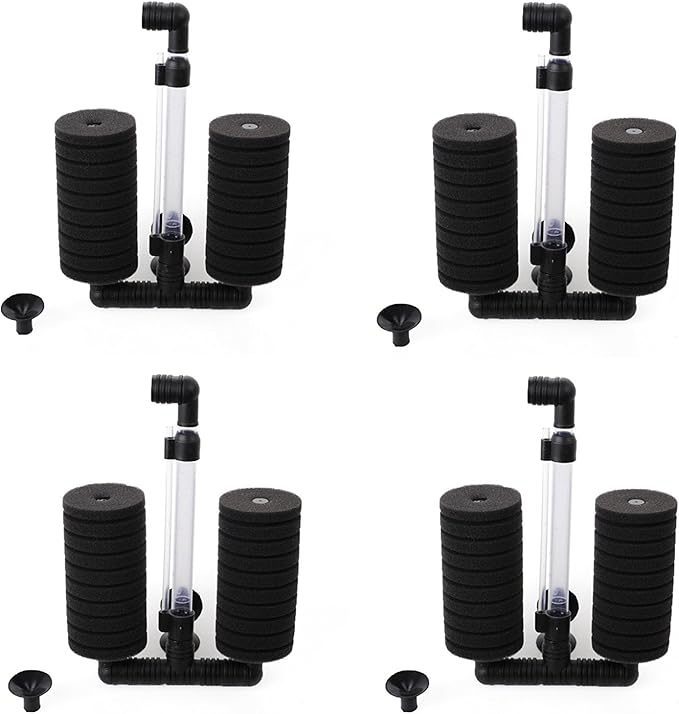 XY-2822 Air Pump Double Sponge Water Filter for Aquarium (4-Pack)