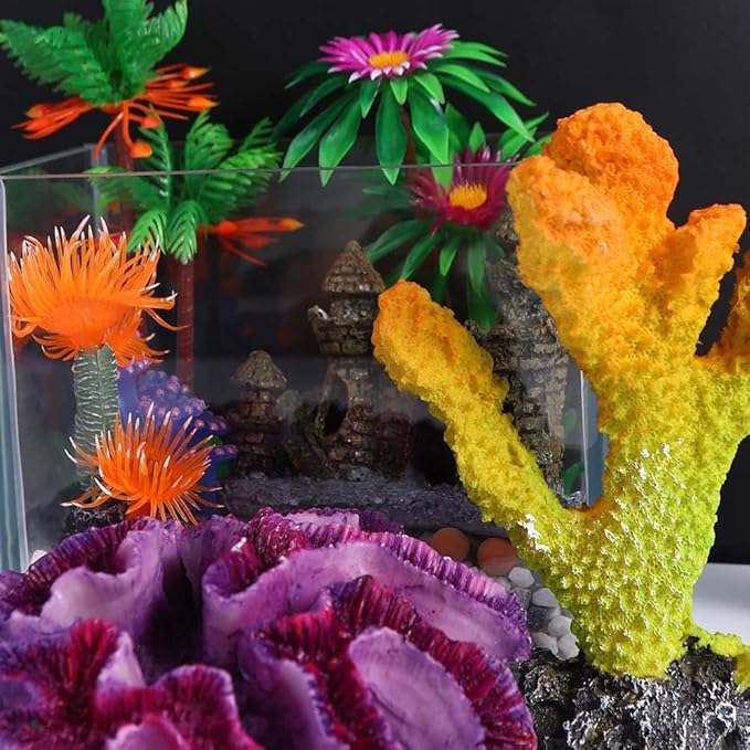 Artificial Reef Rock, Colorful Reef Rock, Simulation Coral Plant Decor for Aquarium Fish Tank Decor