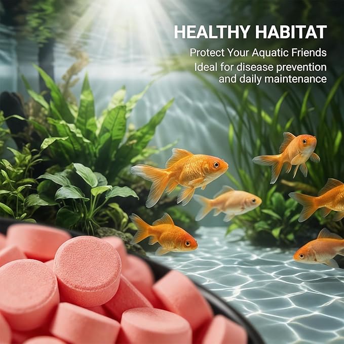 MAQIHAN 150 Tablets Aquarium Salt - Aquarium Salt Freshwater for Freshwater Tank Koi Pond Salt for Koi Fish, Goldfish, Guppies, Mollies, Scats, Monos