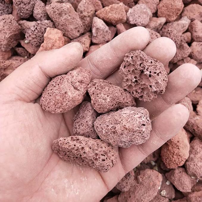 About 30 PackAquarium Red Lava Rock Fish Tank Volcanic Pumice Stones for Shrimp Betta(1''-1.2'')