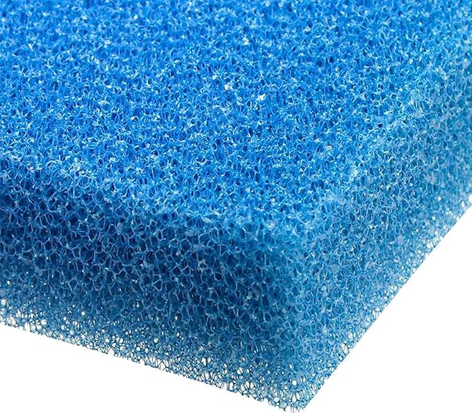 Wave Point Aquarium Filter Sponge Open Cell Foam Sheet Bio Sponge Filter Media Pad HMF Fish Tank Sump Divider 23" x 12.25" x 2" (Blue 20PPI (1pc))