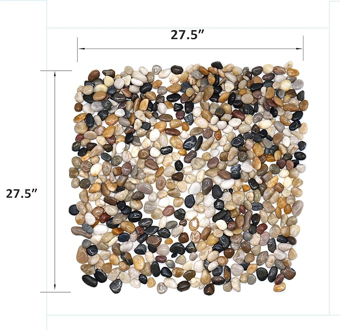 Rocks for Plants. Mixed Color Polished Decorative Pebbles. 0.5 to 1 Inch 18 lbs. for Garden, Landscaping, Indoor, Vase fillers, Crafting, Succulents, pots, Plants
