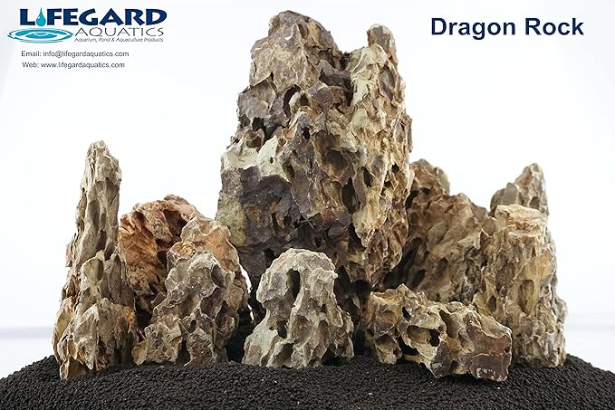 Lifegard Dragon Ohko Aquarium Rock Large Size Stone 40 Lbs Case Qty, Brown