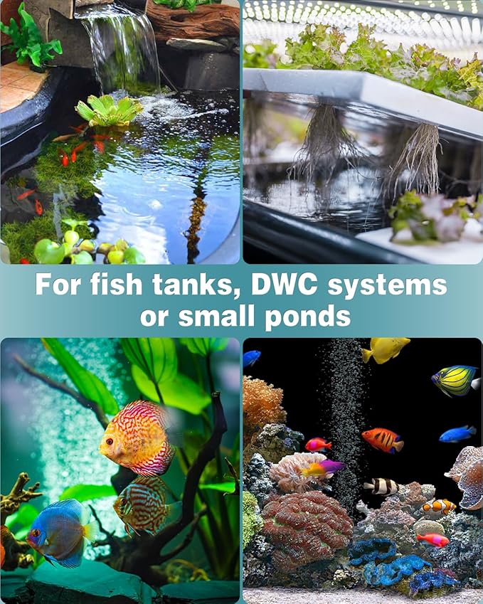 Pawfly Aquarium Air Stone 3 Inch Fish Tank Air Stone, Ball Bubbler Round Oxygen Diffuser for Air Pump Fish Tanks Buckets Small Ponds and DWC Systems, 2 Pack
