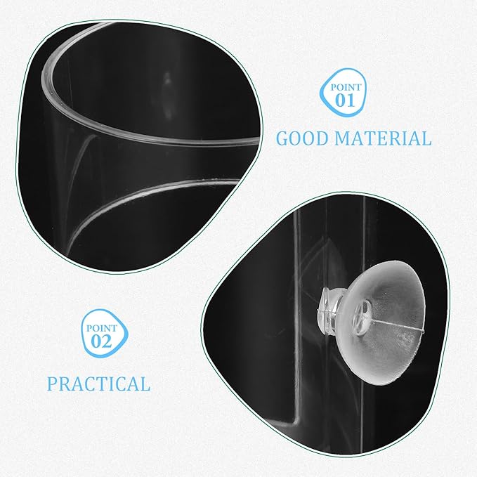 WOONEKY Aquarium Shrimp Feeding Dish Automatic Fish Feeder Acrylic Small Suction Bowl for Fish Tank Feeding Guppies and Snails