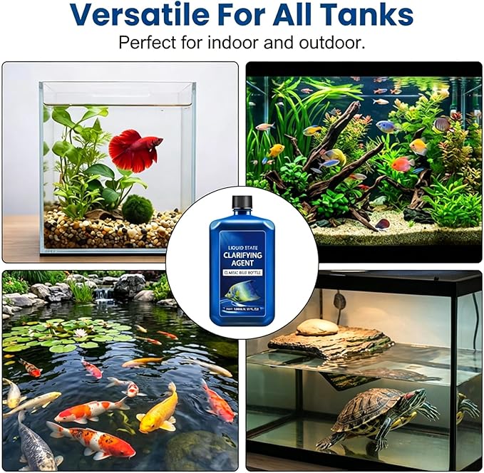 2026 New Fast-Acting Aquarium Water Clarifier,Powerful Freshwater Aquarium Water Purification Clarifier for Freshwater Aquariums & Fish Ponds,Clears Cloudy Water & Maintains Clear Results (3pcs)