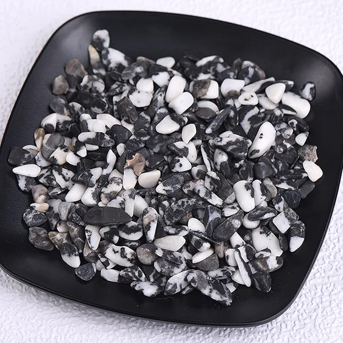50/100g Natural Stones Gravel Crystals Chip Quartz Minerals Tumbled Agates Specimen Home Aquarium Decor,Zebra Stone,100g