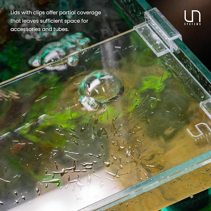 Ultum Nature Sytems Tank Lids for Rimless Tanks - Ultra Clear Rimless Aquarium Lid, Fish Tank Lid Cover for Glass Aquarium, Frameless Aquarium Lid, Cover for Tank - 90B (Lid + Clips)