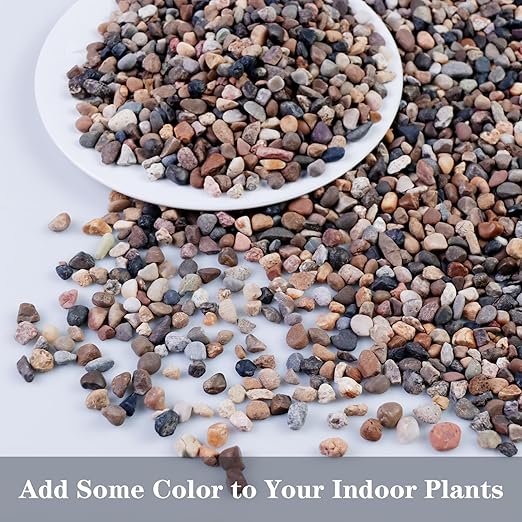 5lb Mixed Color Silica Gravel Pebbles, 1/5 inch Decorative Stones for Succulents, Pebbles for Vases,Plants Rocks, Aquarium Sand, Top Dressing, Outdoor Decorative Rocks