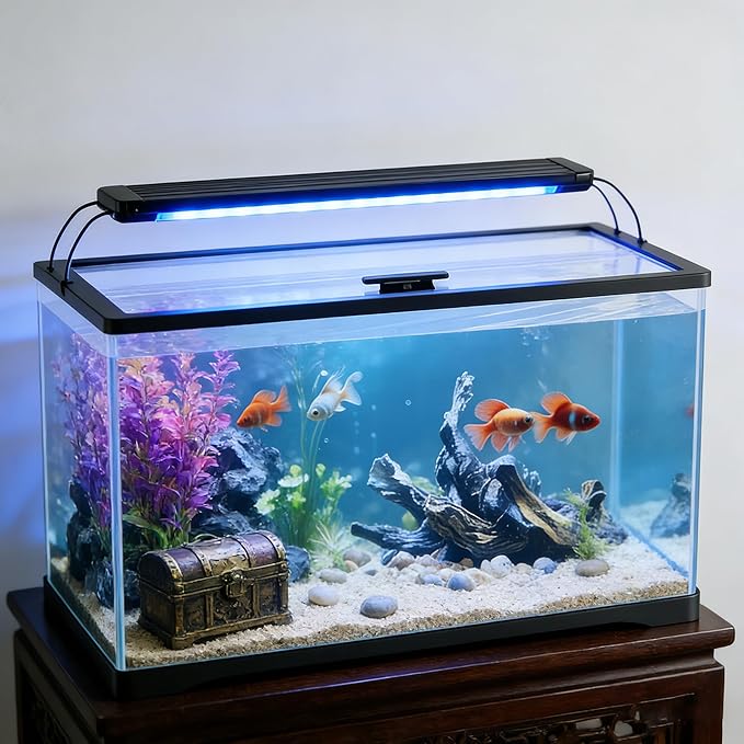 23.07×11.69×0.16 in Aquarium Lid Glass Canopy, Clear Tempered Glass Aquarium Fish Tank Hoods, Fits for 15/20/ 55-Gallon Fish Tank