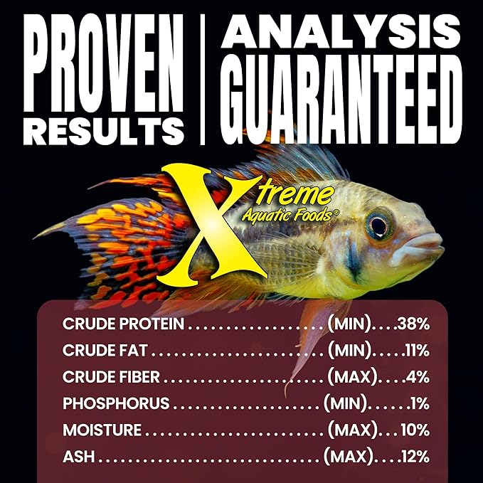 Xtreme Krill Flakes - Premium Max Protein Freshwater Fish Food with 100% Krill and Shrimp, & Vitamins for Optimal Immune and Digestive Health, Boosts Color & Energy β USA Farm Grown (3.5oz)