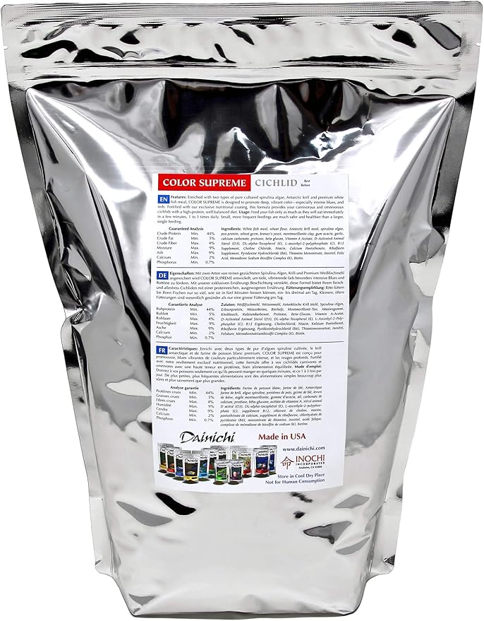 Dainichi Cichlid Food - Color Superme (5.5 Lbs), Small (3.5 mm) Floating Pellet