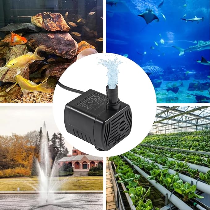 2Pcs 3W USB Mini Submersible Water Pump DC3.5V-9 Small Fountain Pump for Aquarium Fish Tank Fountain Hydroponics Water Feature, Indoor Fountains