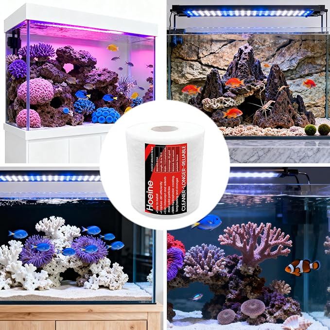 Replacement Fleece Roll for Red Sea 500 Series Filter Systems, 92ft Quick-Change Dense Filter Media, Crystal Clear Aquarium Filtration (1 Pack)