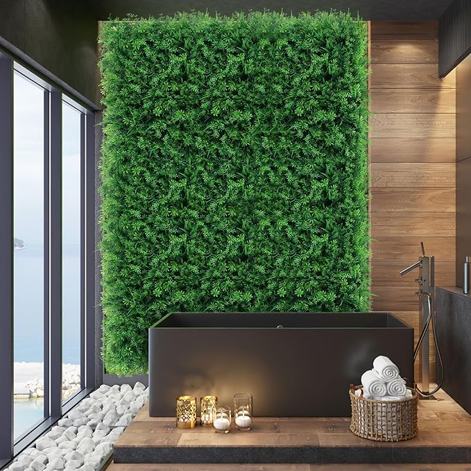 Artificial Aquarium Grass Mat, Aquarium Plants Plastic Grass Wall Fake Lawn Turf Plastic Green Plants Mat for Fish Tank Lawn Decor