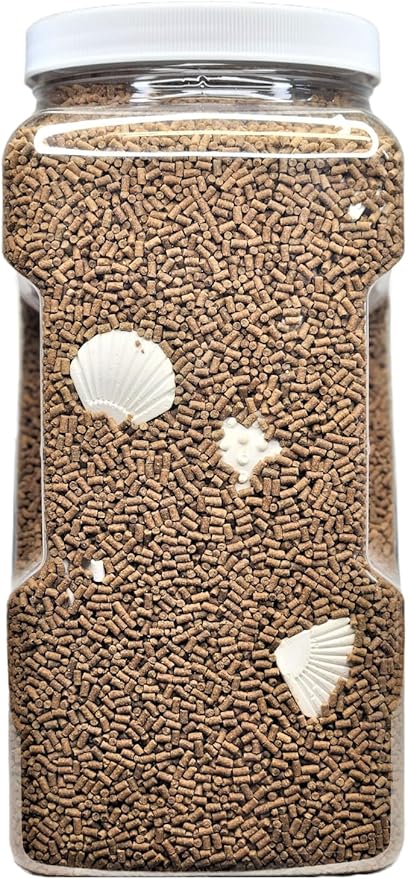 Calcium Blocks Included with Shrimp Grower 45% Protein Sinking Pellets, 1/16" x 3/8" Pellets for Shrimp, Snails, Crabs, Catfish, Plecos, All Tropical Fish, Zeigler…2-lb 6oz Med Jar