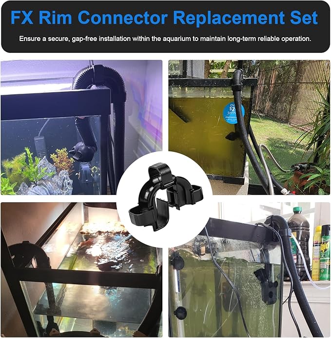 Rim Connector Replacement for Fluval Fx4/Fx5/Fx6 Canister Filters, High Performance Canister Filter, Aquarium Hose Rim Clip(with O-Rings and Clips), fx6 Replacement Parts(Model A20230)