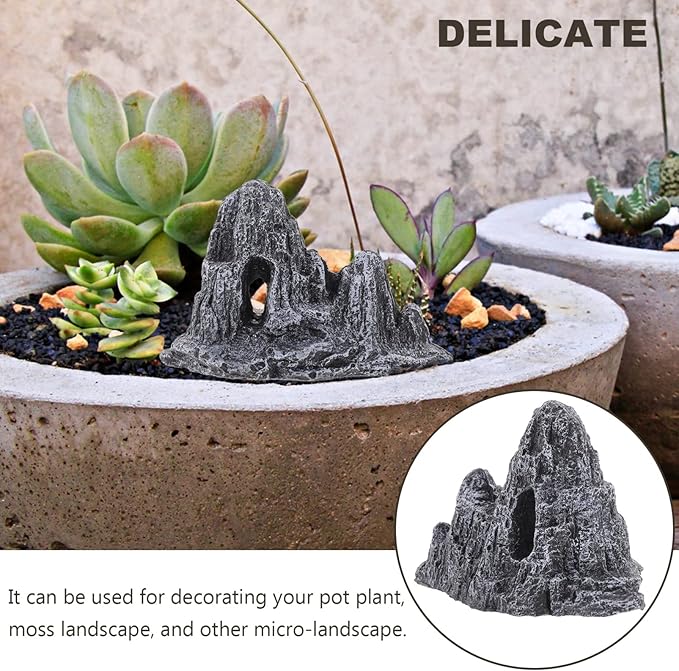 Zerodeko Mini Rockery Ornament for Indoor Bonsai Decor Delicate Rockery Design for Landscape Gardening Lightweight Simulation Shape for Sand Table Decoration