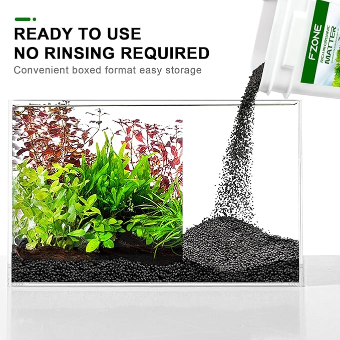 FZONE Aquarium Soil for Planted Tanks- Nutrient-Rich Aquarium Substrate for Fresh Water Live Plants, Dust-Free, Shrimp & Fish Safe,Long-Lasting pH Stable (3mm, 8L/17.64 lb, Black)