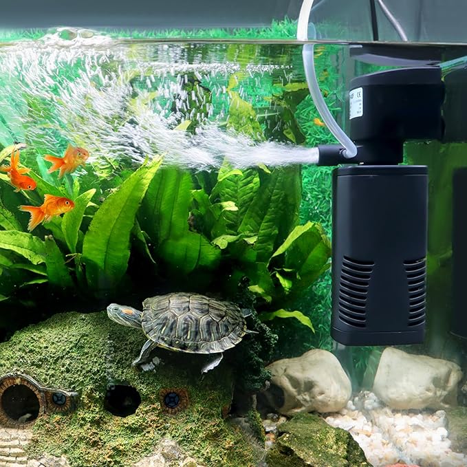 Filter and Filter Cotton Set, The Filter can be Used for Filtering 20-45 Gallon Fish Tanks, and The Filter Cotton can be Used to Replace The Filter.