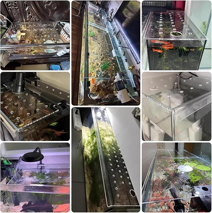 Aquarium Anti-Jump Cover, Frameless Cat Proof Terrarium Hood 8 12 14 16 18 20 inch Customizable(L40xW30cm(15.7x11.8in))