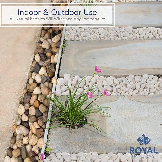 River Rocks Decorative Ornamental Vase Filler 1"-1.5" White Aquarium Gravel 5 lbs - Landscaping Pebbles for Indoor Plants, Fish Tank Gravel, Terrarium& Home Decor, DIY & Crafting – Royal Imports