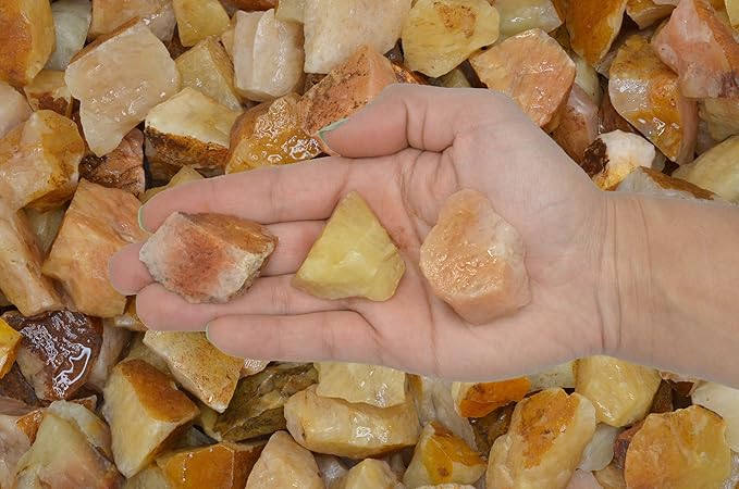 Fantasia Materials: 18 lb of Sunrise Aventurine Rough Stones from India - Natural Rocks for Tumbling, Home Décor, Wire Wrapping, Cutting, Lapidary, Reiki, Energy Crystal Healing and More!