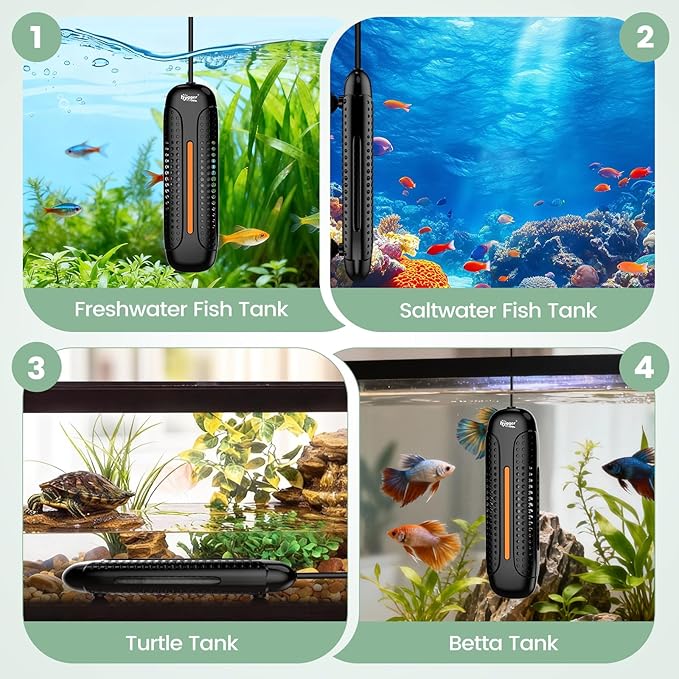 hygger 1000W Aquarium Heater with Controller, Submersible Fish Tank Heater Intelligent Leaving Water Automatica Stop Heating and Overheat Protection,105-238 Gal Turtle Heaters for Freshwater Saltwater