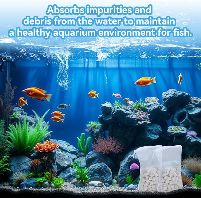 220g 2 Bags Aquarium Bio Filter Media Compatible with Fluval U Underwater Filter BioMax U2 U3 U4 Filter, Bio Ceramic Rings Filter Media, for Aquarium,Fish Tank,Pond,Canister Filter, A495