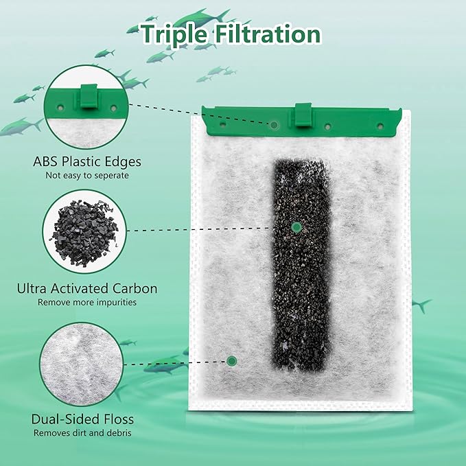 Aquarium 4 Pack Medium Filter Cartridges Compatible with Whisper Filters 10i IQ10 PF10 Power Filters