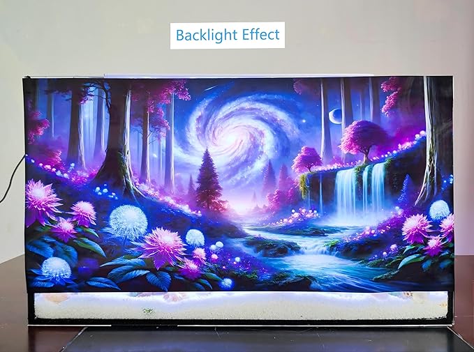 Fantasy Galaxy Starry Sky Aquarium Background Glowing Plants Fish Tank Background 30x18 Inches PVC Glass Container Decoration with Tapes