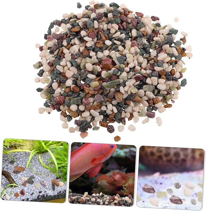 WOONEKY Black Sand Small Aquarium Stones Fish Tank Bottom Decorative Gravel 3-6mm Pebble Substrate