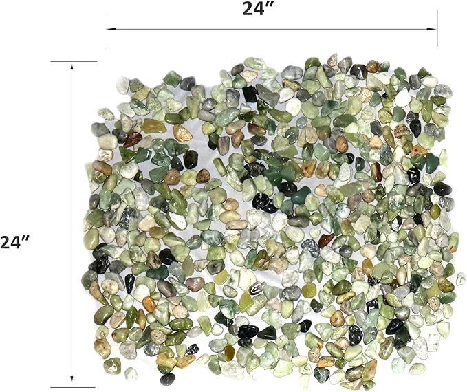 Rocks for Plants. Green Jade Polished Decorative Pebbles. 0.5 to 1 Inch 18 lbs. for Garden, Landscaping, Indoor, Vase fillers, Crafting, Succulents, pots, Plants