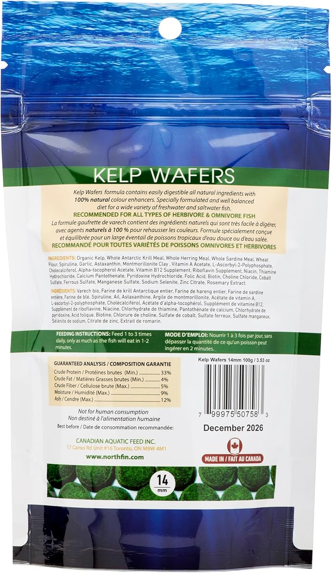 Northfin Kelp Wafers, 14 mm, 100 g