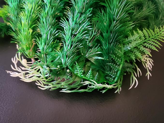 Jumbo Dark Green Aquarium Pond Artificial Plant Stands Over 3 Feet (100cm) Tall with Heavy Base Bushy Foliage, Extra Long Plastic Seaweed Aquascaping Decoration