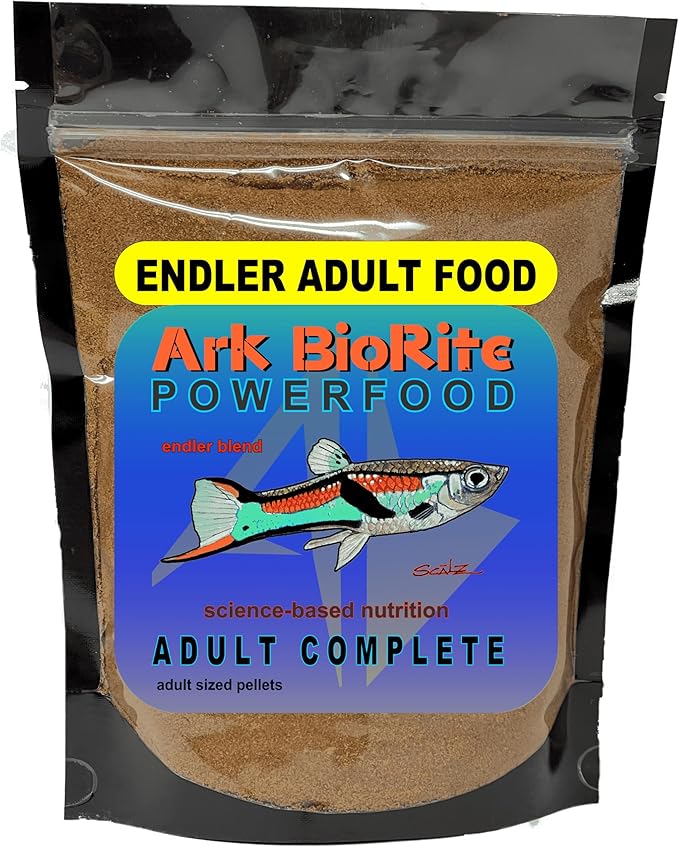 8oz Adult Endler Fish Food, 100% Nutrition powerfood, Color Enhancing, 2 Micro Granule Sizes to Feed Adult Endler, Highly digestible, Fast Absorption