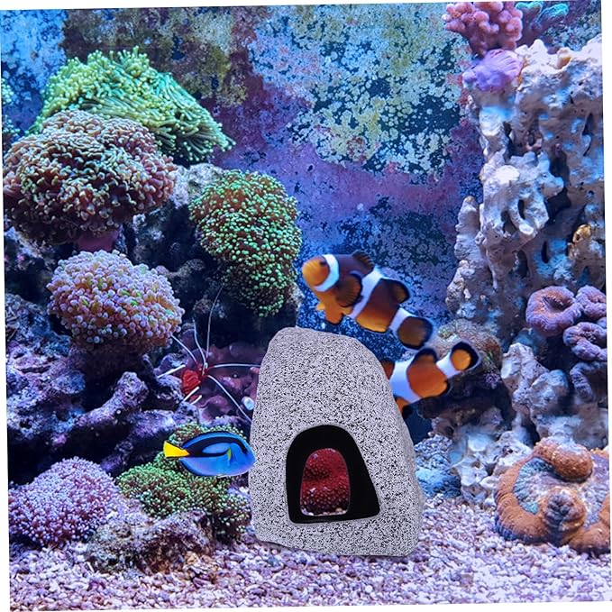 Aquarium Hideout Cave for Fish Shrimp Breeding Sands Fish Hide House Durable for Natural Aquarium Decor Easy to Use for Betta