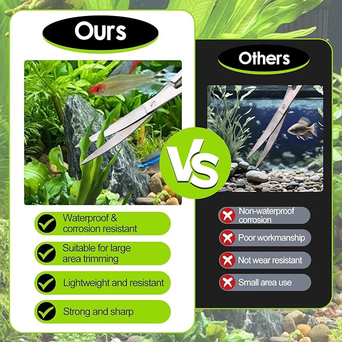 5Pcs 15Inch Aquascaping Tools Kit Extra Long Tweezers for Terrarium, Feeding Tongs, Aquarium Scissors, Algae Scraper,Aquascaping Tool Organizer Rack for Fish Tank Cleaning Plant Trimming