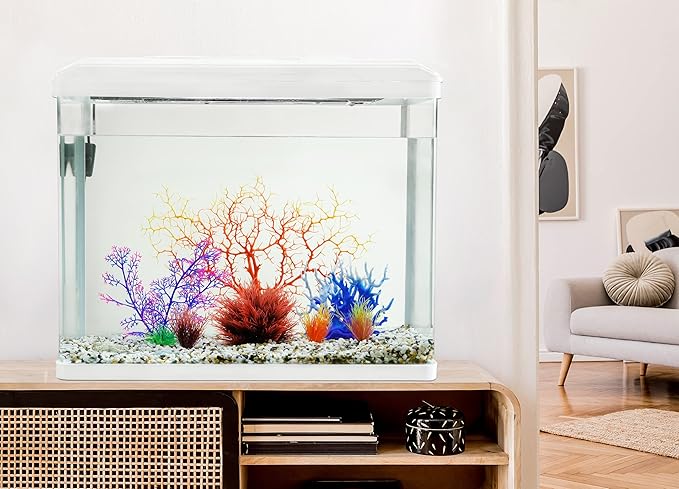 MyLifeUNIT Aquarium Plants, 7 Pack Artificial Coral Ornament for Fish Tank Decorations (Multicolor)