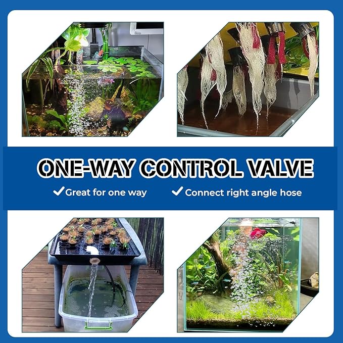 10Pcs Aquarium Air Control Valves for 3/16" (4mm) ID Airline Tubing, Adjustable Black T Shaped Hose Connectors Single Way Plastic Air Flow Controllers Regulators, Air Pump Accessories for Fish Tank