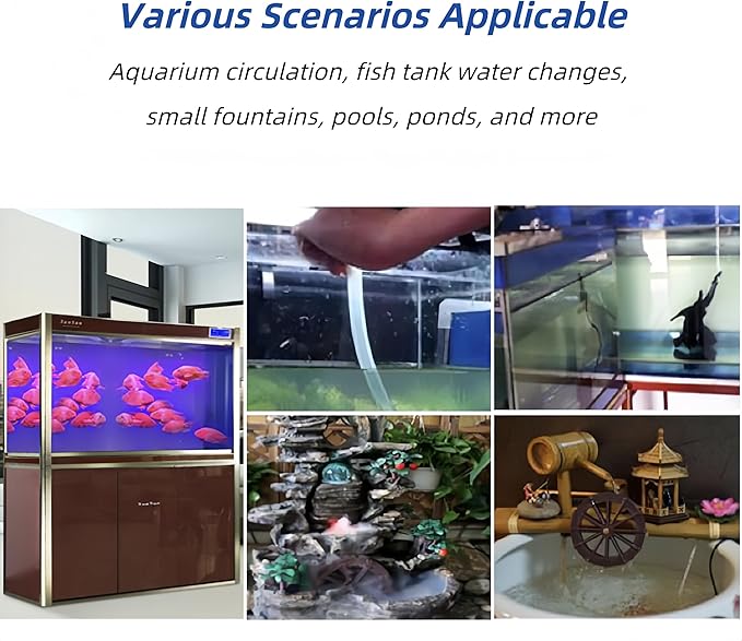 30W Submersible Water Pump, 550 GPH 7.2ft Lift Aquarium Fish Tank Fountain Water Pump, Ultra Quiet Fountain Pool Pond Pump with Suction Cups 3 Nozzles