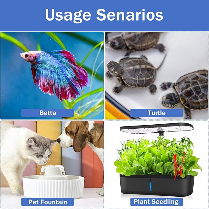Super Mini Aquarium Heater 10W Betta Heater for 1-2 Gallon Tanks, Small Fish Tank Heater Turtle Heater with Dry-Run/Overheat Protection, Memory Function