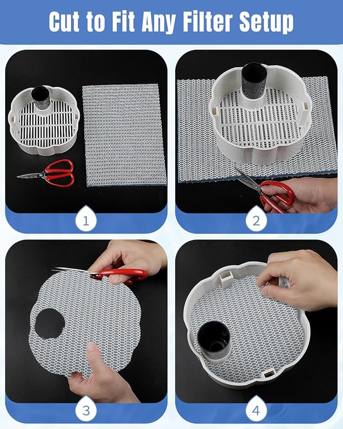 Pawfly 8-Layer Aquarium Filter Pad 16 x 12 Inch Cuttable Aquarium Filter Media Pad Filter Sponge Pad for Freshwater Saltwater Fish Tanks and Ponds High Density Multi-Layer Filter Floss Bio Foam