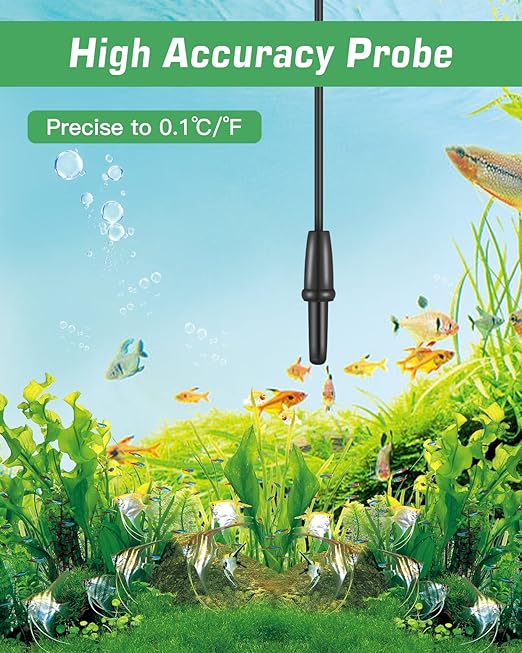 Zacro 2 Pack Digital Aquarium Thermometer, Fish Tank Thermometer, Water Thermometer with Large LCD Display,Reptile Thermometer for Fish Tank Water Terrarium