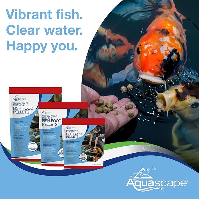 Aquascape Premium Color Enhancing Fish Food Pellets for Pond, Koi, Goldfish and More (2.2 lbs / 1 kg)