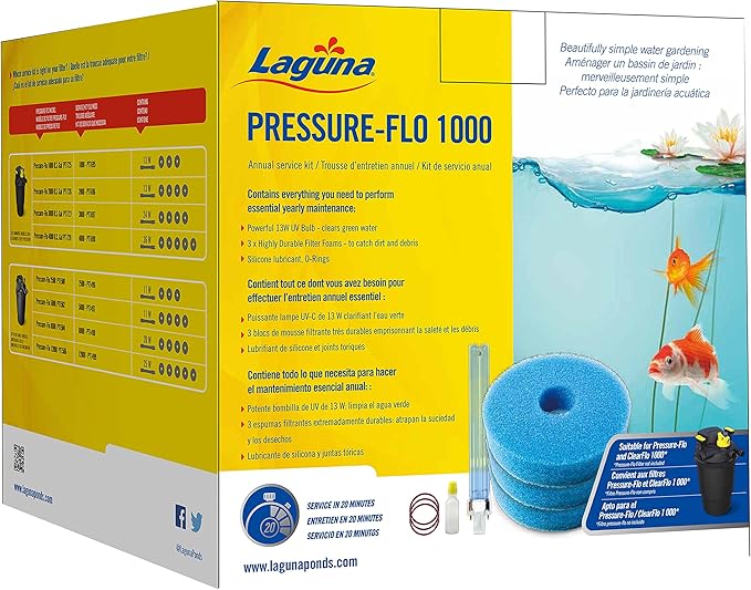 Laguna Pressure-Flo 1000 Service Kit, Pond Filter Maintenance Kit for Spring, White (PT1695)
