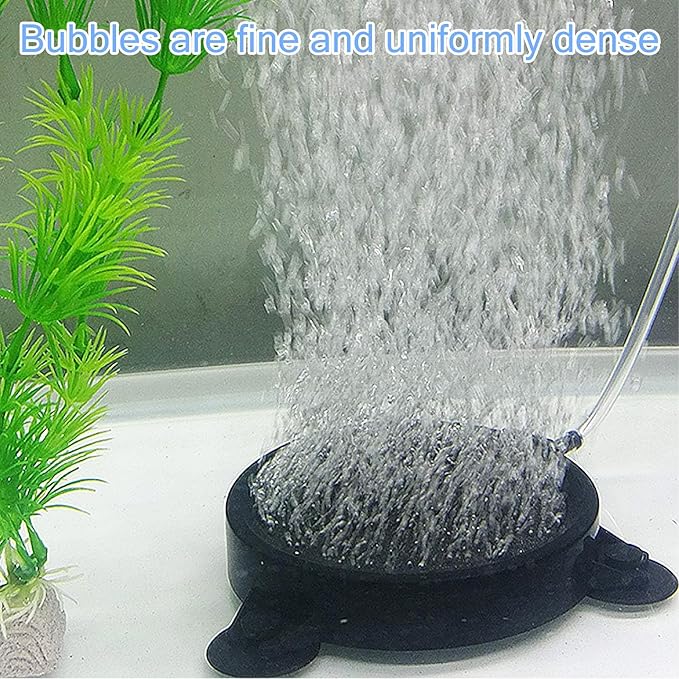 kathson 8 Inch Aquarium Air Stone Hydroponics Fish Tank Air Stone Disc Aerator Bubble Diffuser with Suction Cups Air Pump Round Dissolved Oxygen Airstone Decoration for Pond Dwc Circulation