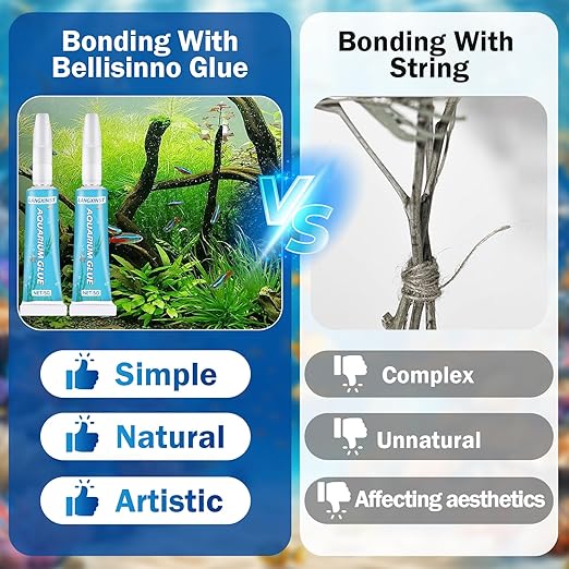 Aquarium Glue Fish Safety, Clear Reef Glue Gel for Plants, Moss, Coral, Rocks, Stone, and Wood, Freshwater and Saltwater Aquascape