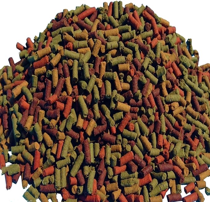 4-Type Tropical Mix Sticks of Beef Heart, Color Enhancing, Egg Calcium & Vegetable 1/8" x 7/16" Sticks for Cichlids, Plecos, Shrimp, Snails, Crabs, All Tropical Fish…1/8-lb
